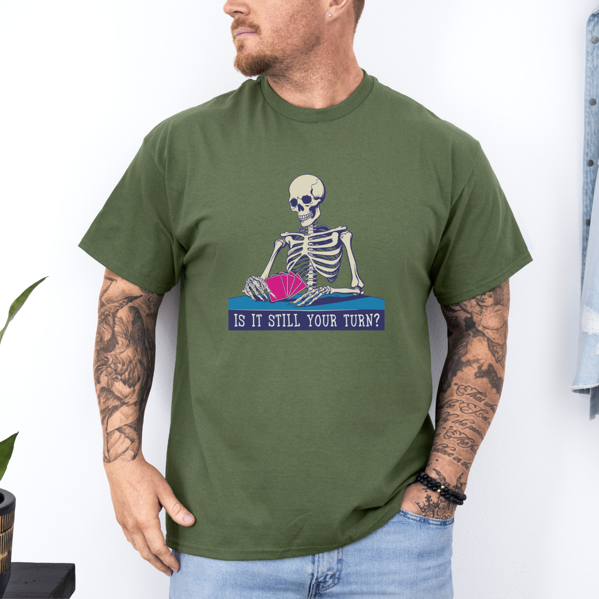 Is it Still Your Turn Skeleton Unisex Adult Tee for Board Gamers