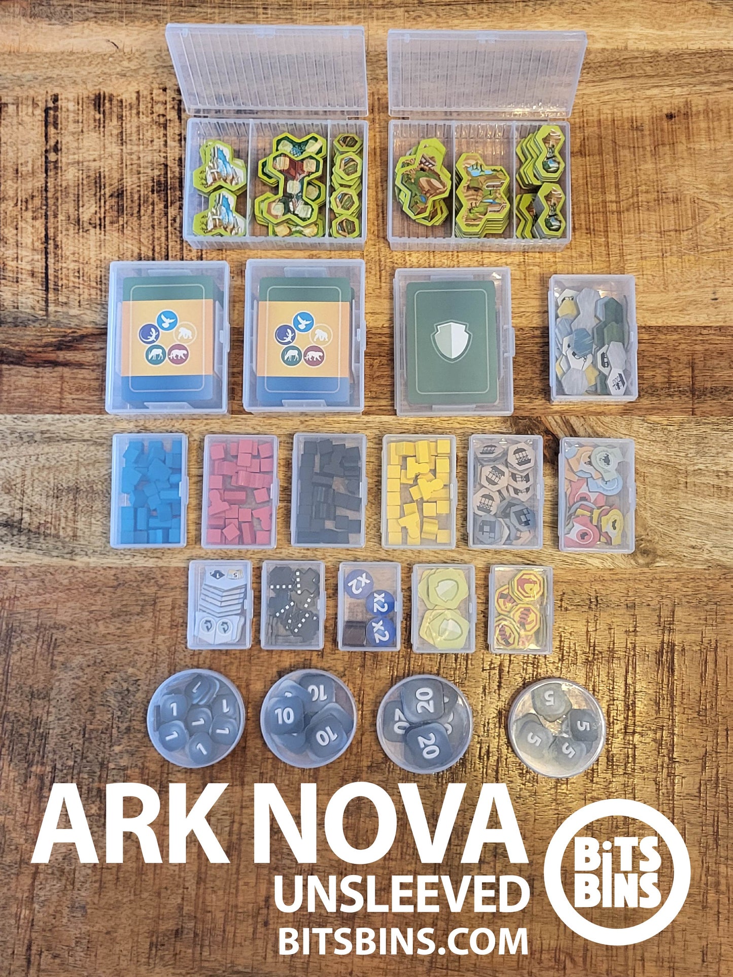 RECOMMENDED Bits Bins Ark Nova (Unsleeved) - 4 Pods, 5 Minis, 6 Originals, 1 XL, 1 Card Box, 2 100+ Card Boxes, 2 Tarots