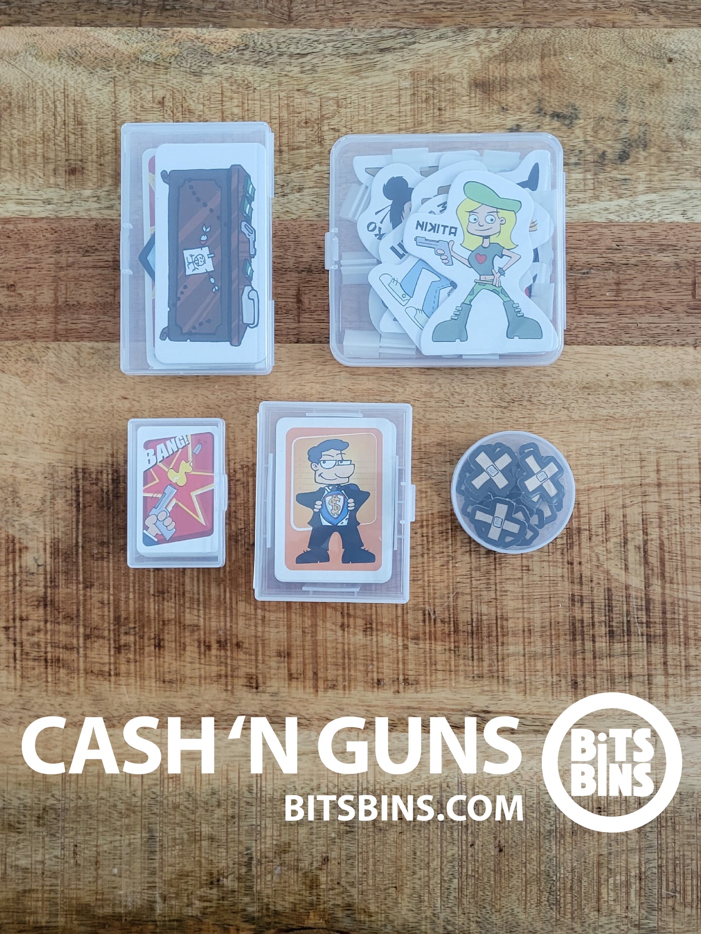 RECOMMENDED Cash 'n Guns BitsBins - 1 Pod, 1 Original, 1 Card Box, 1 Flat, 1 Tile