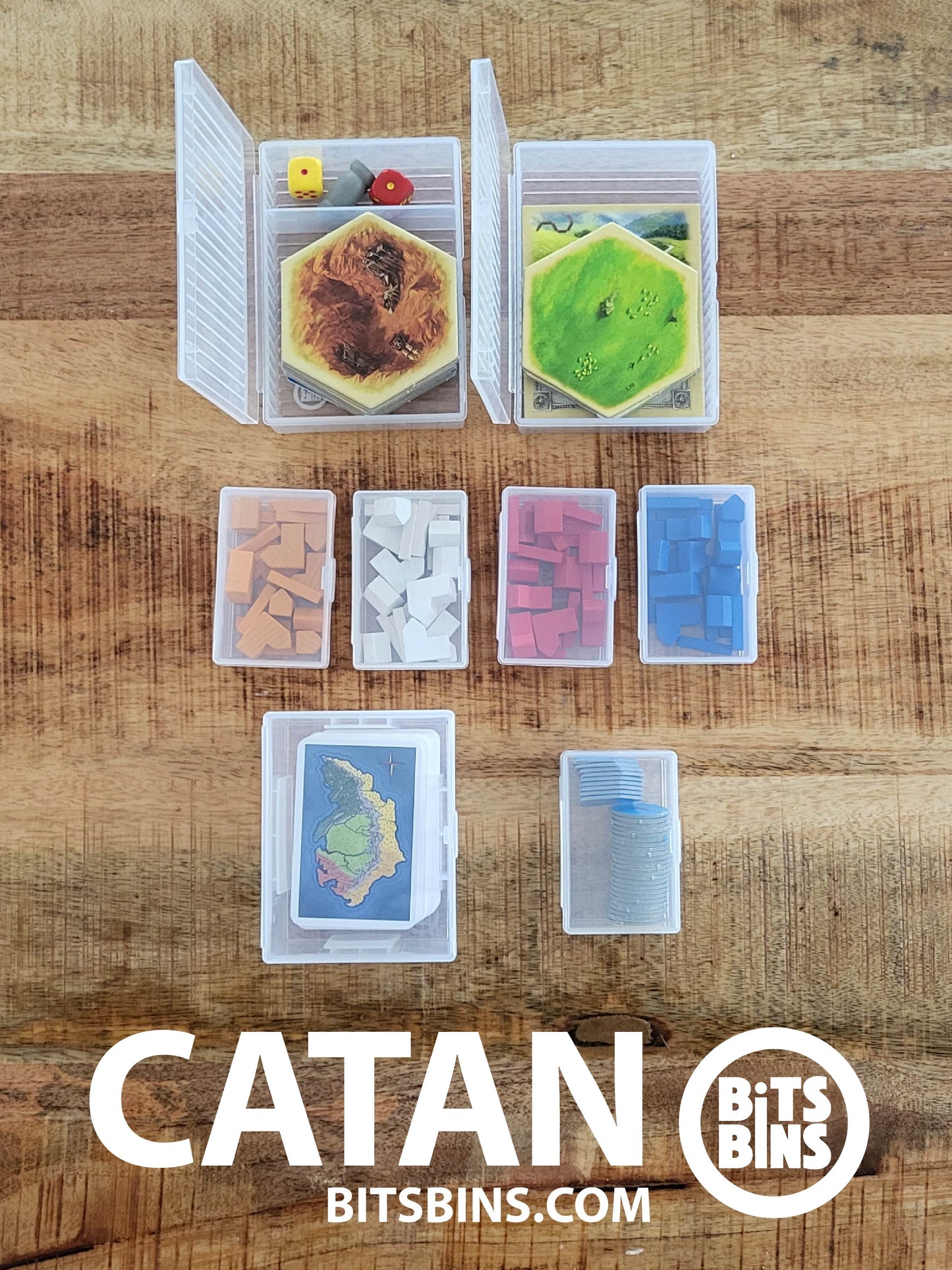 RECOMMENDED Bits Bins Catan (Unsleeved) - 5 Originals, 1 100+ Card Box, 2 Tarot