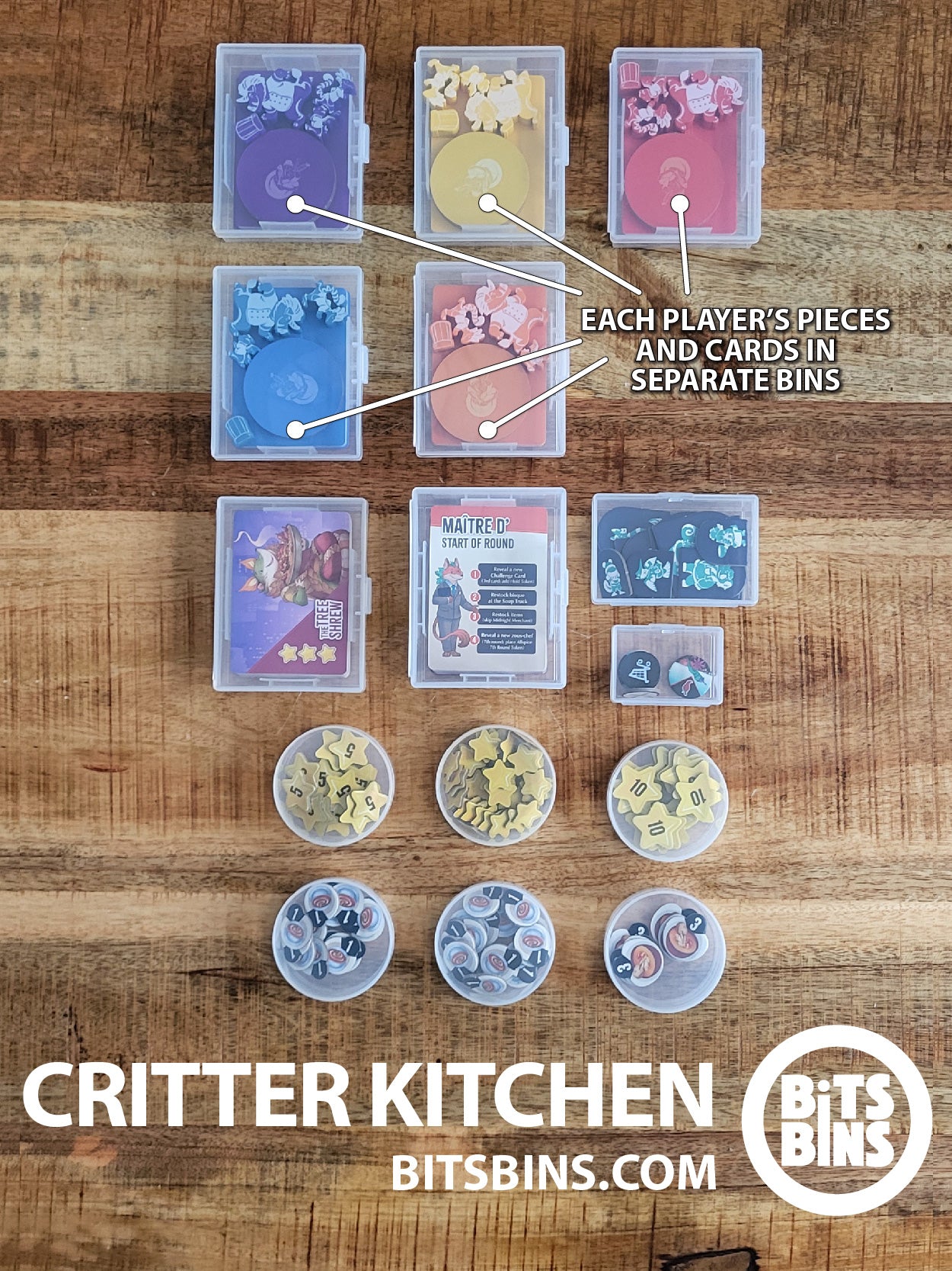 RECOMMENDED BitsBins Critter Kitchen - 6 Pods, 1 Mini, 1 Original, 6 Card Boxes, 1 100+ Card Box