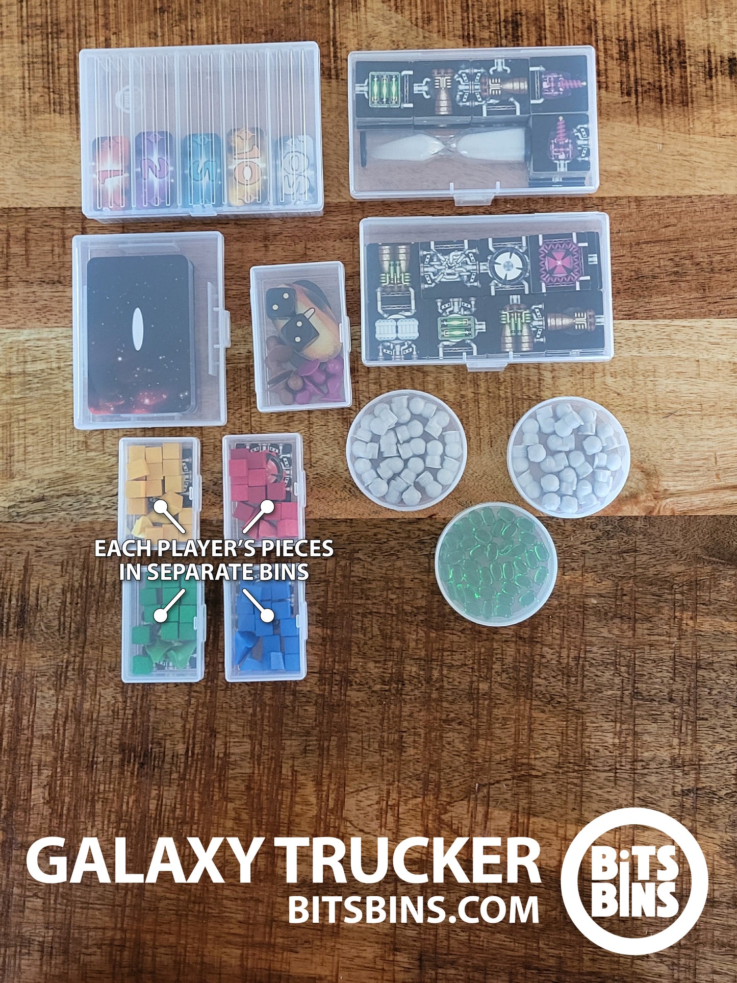 RECOMMENDED Bits Bins Galaxy Trucker - 3 Pods, 4 Minis, 1 Original, 1 Card Box, 2 Tiles, 1 Tarot