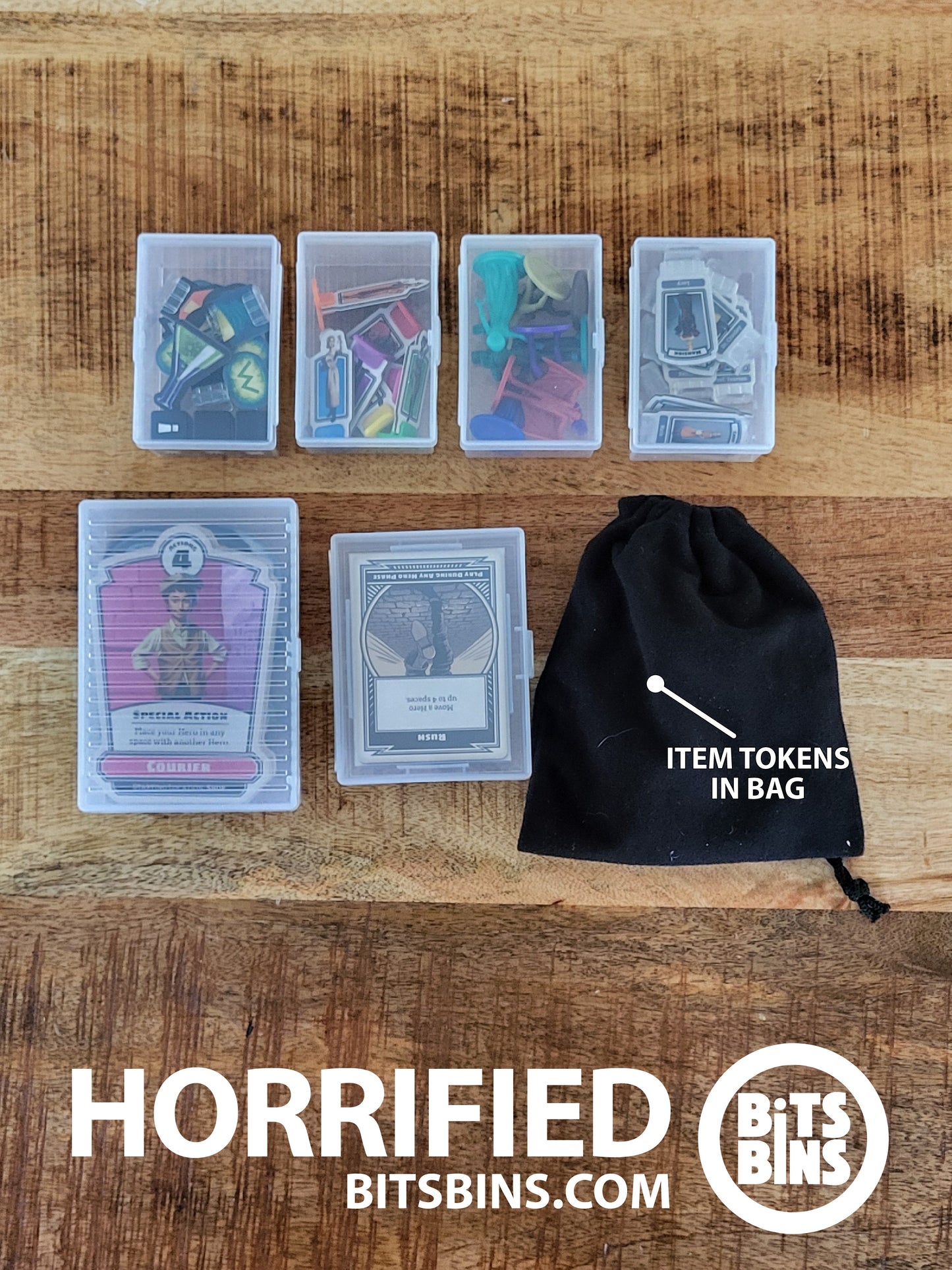 Horrified Board Game Organizer by BitsBins- 4 XLs, 1 Card Box, 1 Tarot