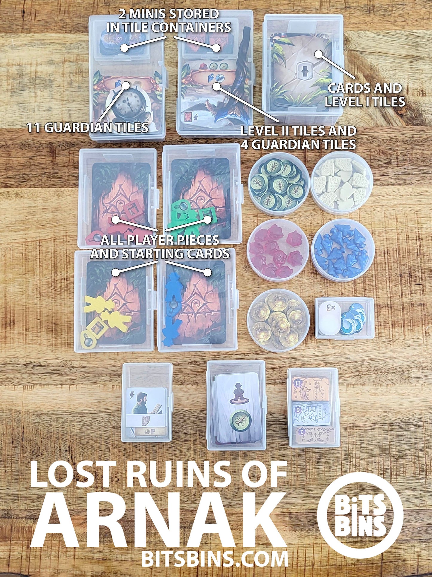 RECOMMENDED Lost Ruins of Arnak - 5 Pods, 3 Minis, 2 Originals, 1 XL, 2 Tiles, 4 Card Boxes, 1 100+ Card Box