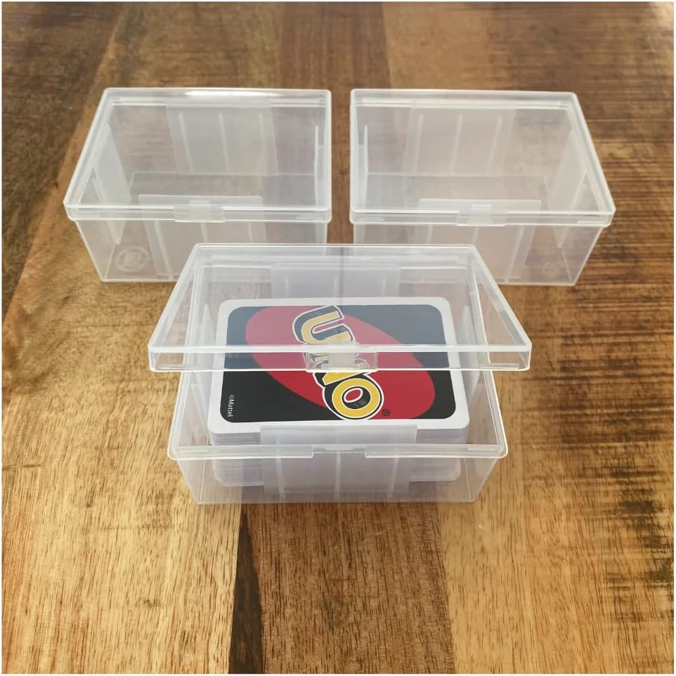 BitsBins Uno Card Deck Boxes, Storage Cases for Uno Cards, Playing Cards, Card Games, MTG, Phase10. Perfect solution to protect cards while traveling or on vacation. Stackable Design