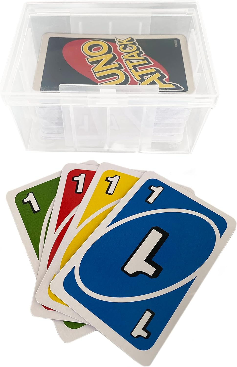 BitsBins Uno Card Deck Boxes, Storage Cases for Uno Cards, Playing Cards, Card Games, MTG, Phase10. Perfect solution to protect cards while traveling or on vacation. Stackable Design