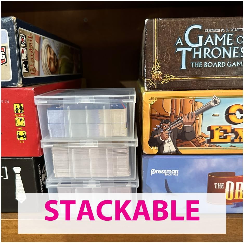 BitsBins Uno Card Deck Boxes, Storage Cases for Uno Cards, Playing Cards, Card Games, MTG, Phase10. Perfect solution to protect cards while traveling or on vacation. Stackable Design