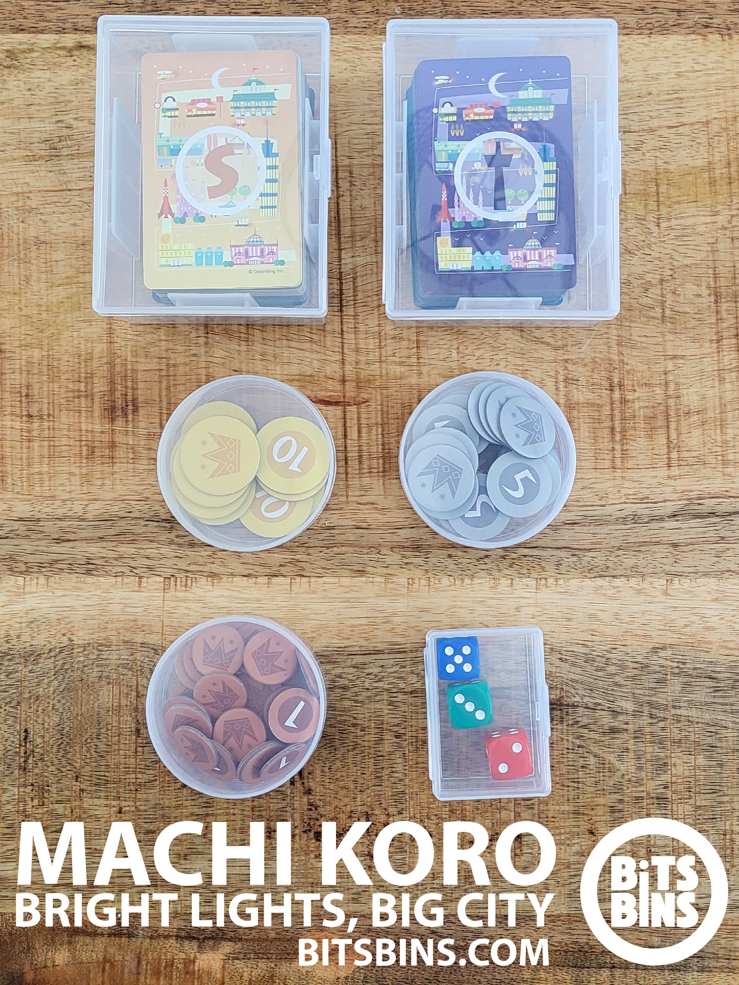 RECOMMENDED Bits Bins Machi Koro Bright Lights, Big City - 3 Pods, 1 Mini, 2 100+ Card Box (Copy)
