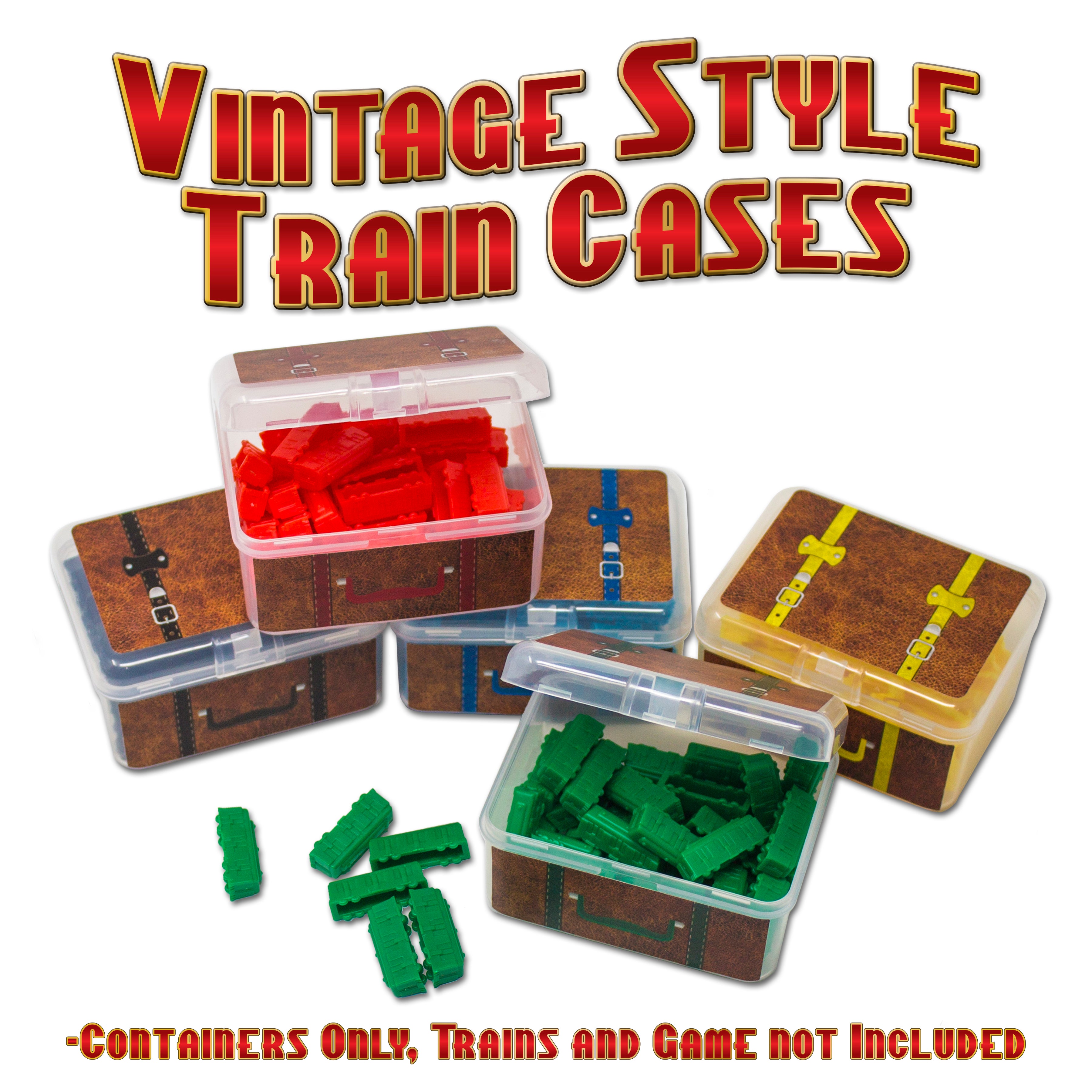 Ticket to Ride Organizer - 5 Vintage Suitcase Storage Containers