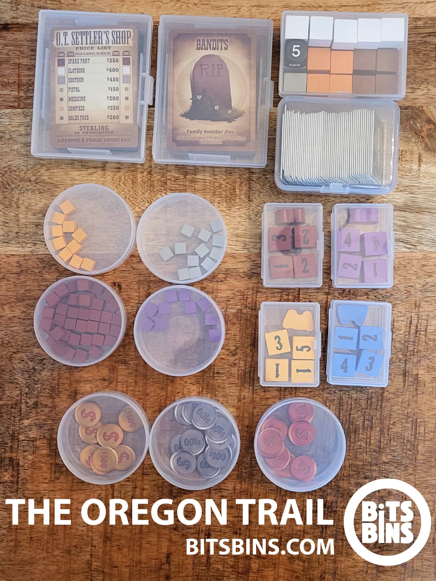 RECOMMENDED The Oregon Trail Game BitsBins - 7 Pods, 4 Minis, 1 XL, 1 Case, 2 Card Boxes