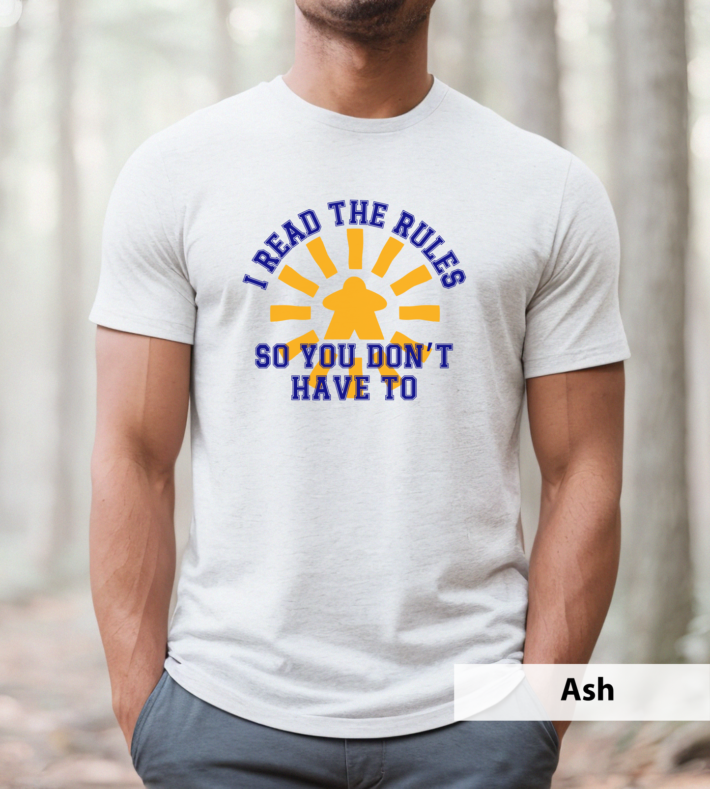 Meeple Sun I Read the Rules So you Don't Have To_ Adult Unisex T-Shirt