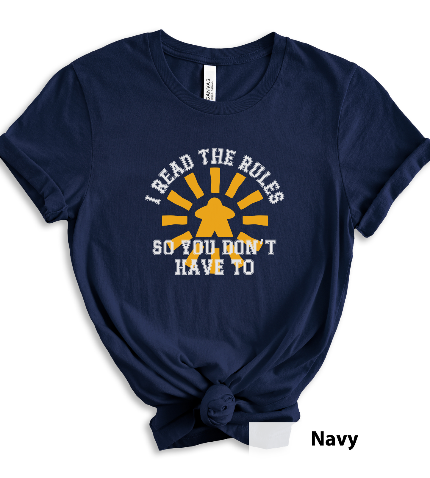 Meeple Sun I Read the Rules So you Don't Have To_ Adult Unisex T-Shirt