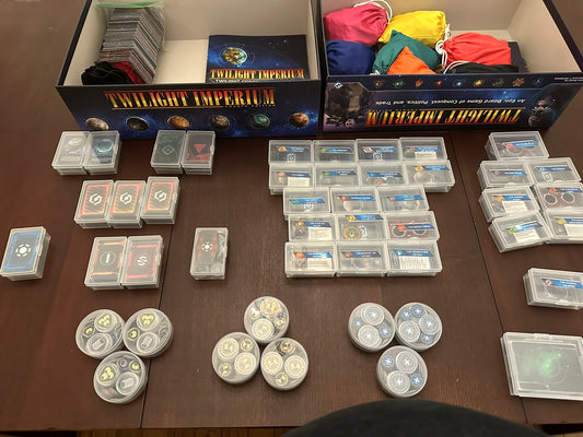 RECOMMENDED TWILIGHT IMPERIUM IV BitsBins - 35 Originals, 1 XL, 9 Pods, 1 Card Box