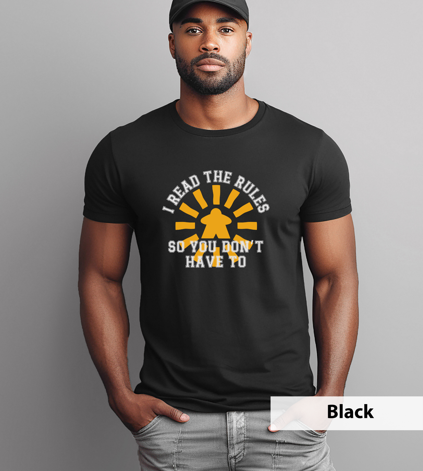 Meeple Sun I Read the Rules So you Don't Have To_ Adult Unisex T-Shirt