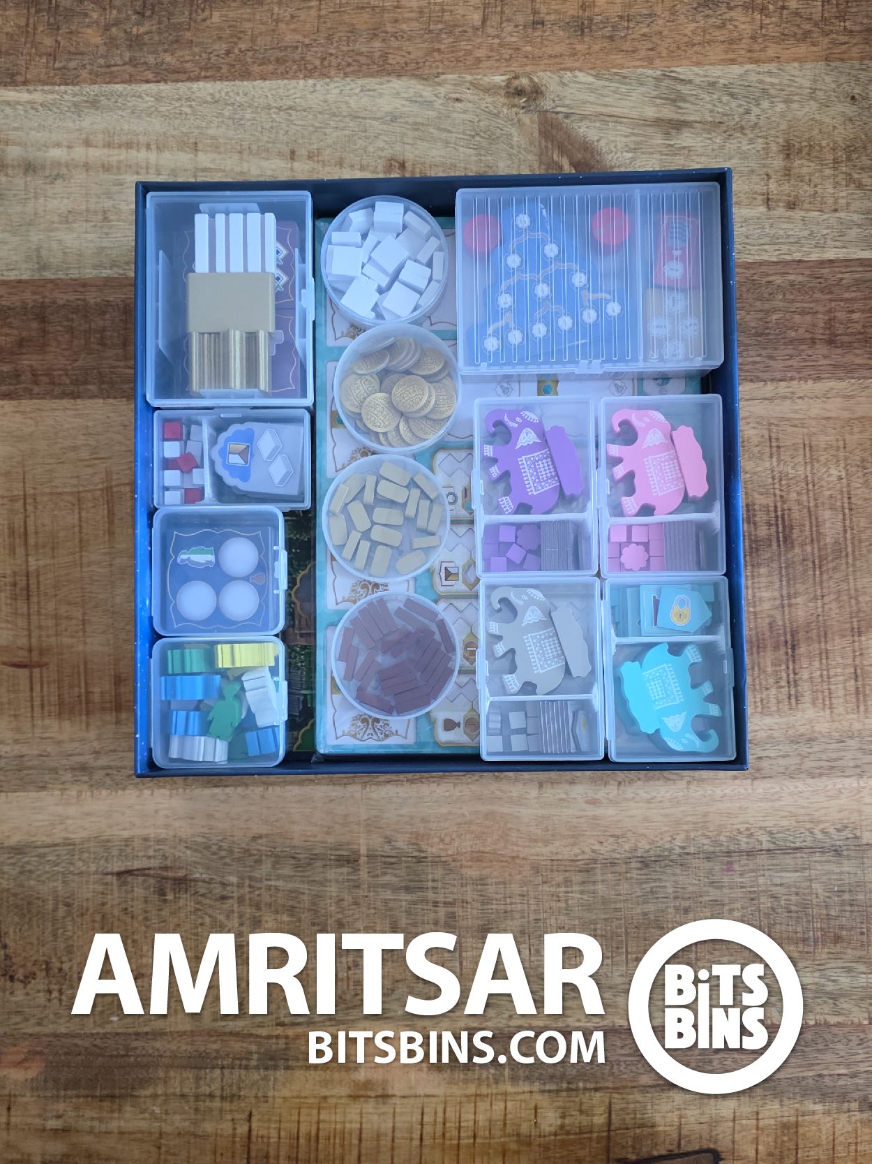 Bits Bins set for Amritsar: The Golden Temple - 4 Pods, 1 Original, 4 XLs, 1 100+ Card Box, 2 Stacks, 1 Tarot, 1 Original Divider, 4 XL Dividers