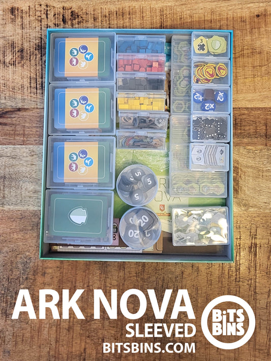RECOMMENDED Bits Bins Ark Nova (Sleeved) - 4 Pods, 5 Minis, 6 Originals, 1 XL, 4 100+ Card Boxes, 2 Tarots