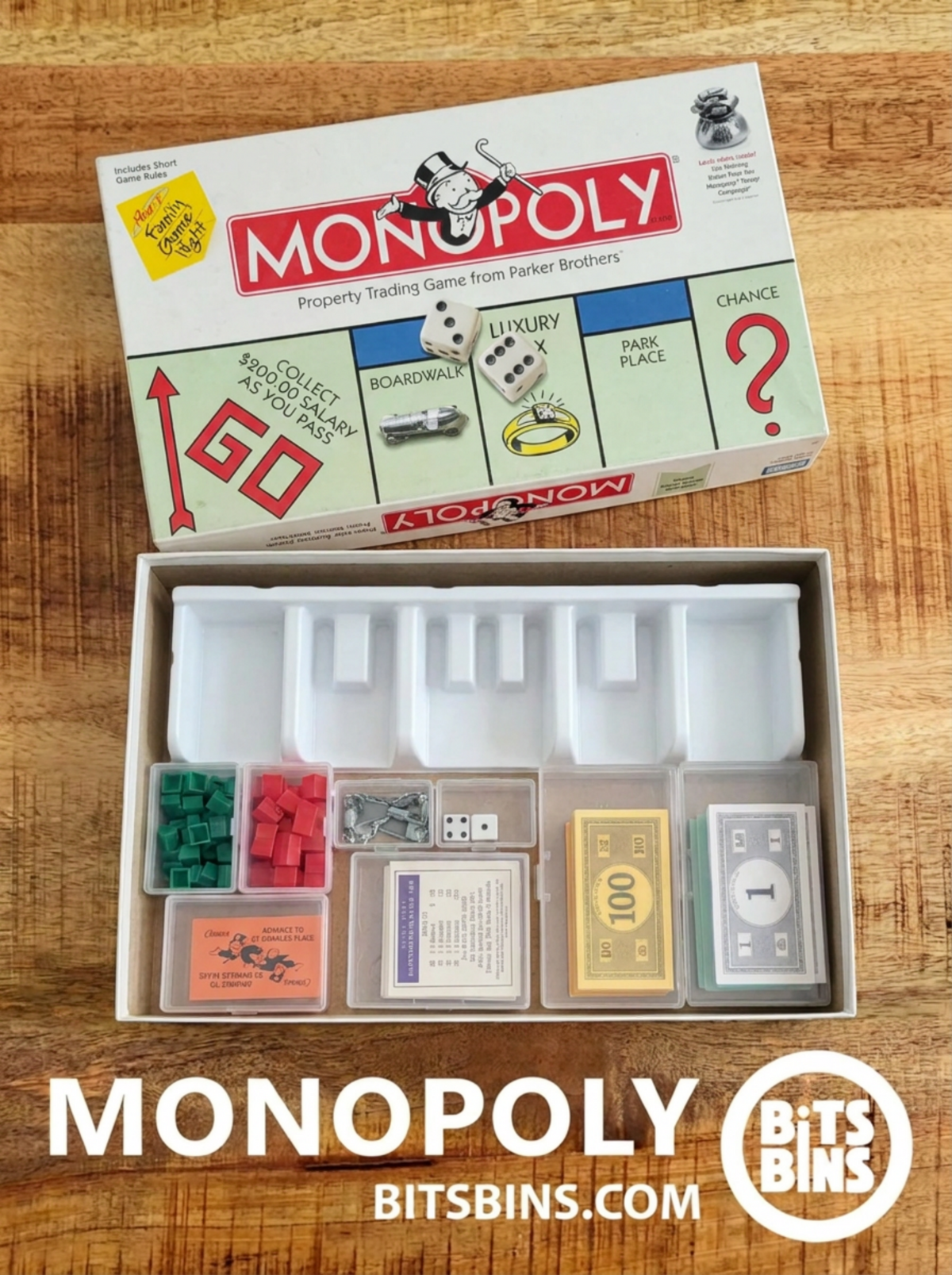 Monopoly Organizer Set – 8 Bins, Fits in Original Box