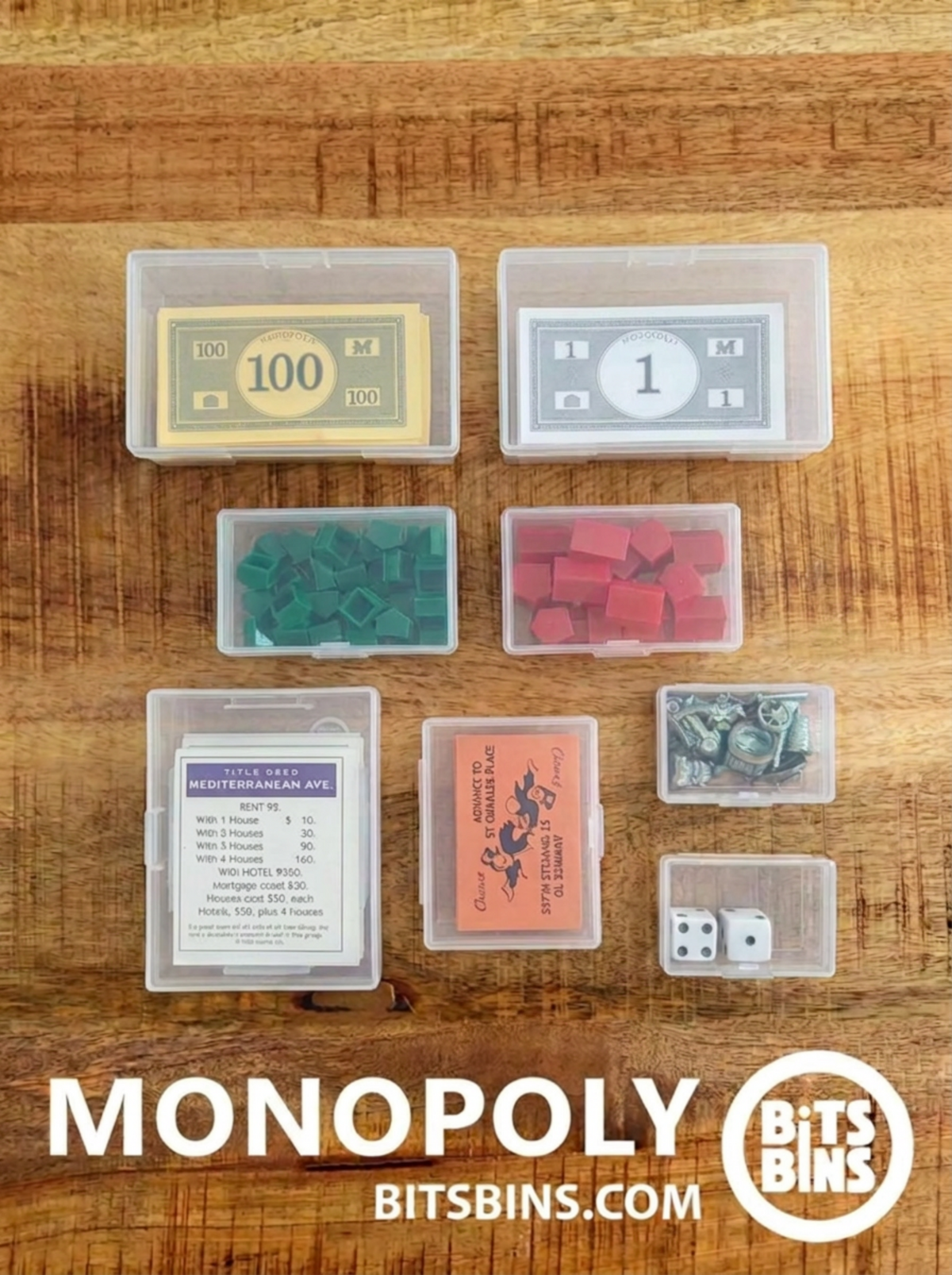 Monopoly Organizer Set – 8 Bins, Fits in Original Box