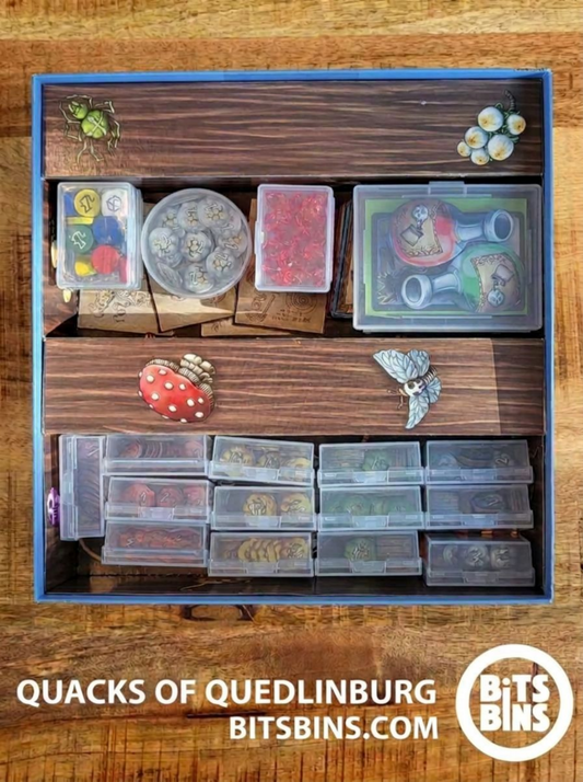 Quacks of Quedlinburg organizer and insert by BitsBins with 19 snap-lid bins