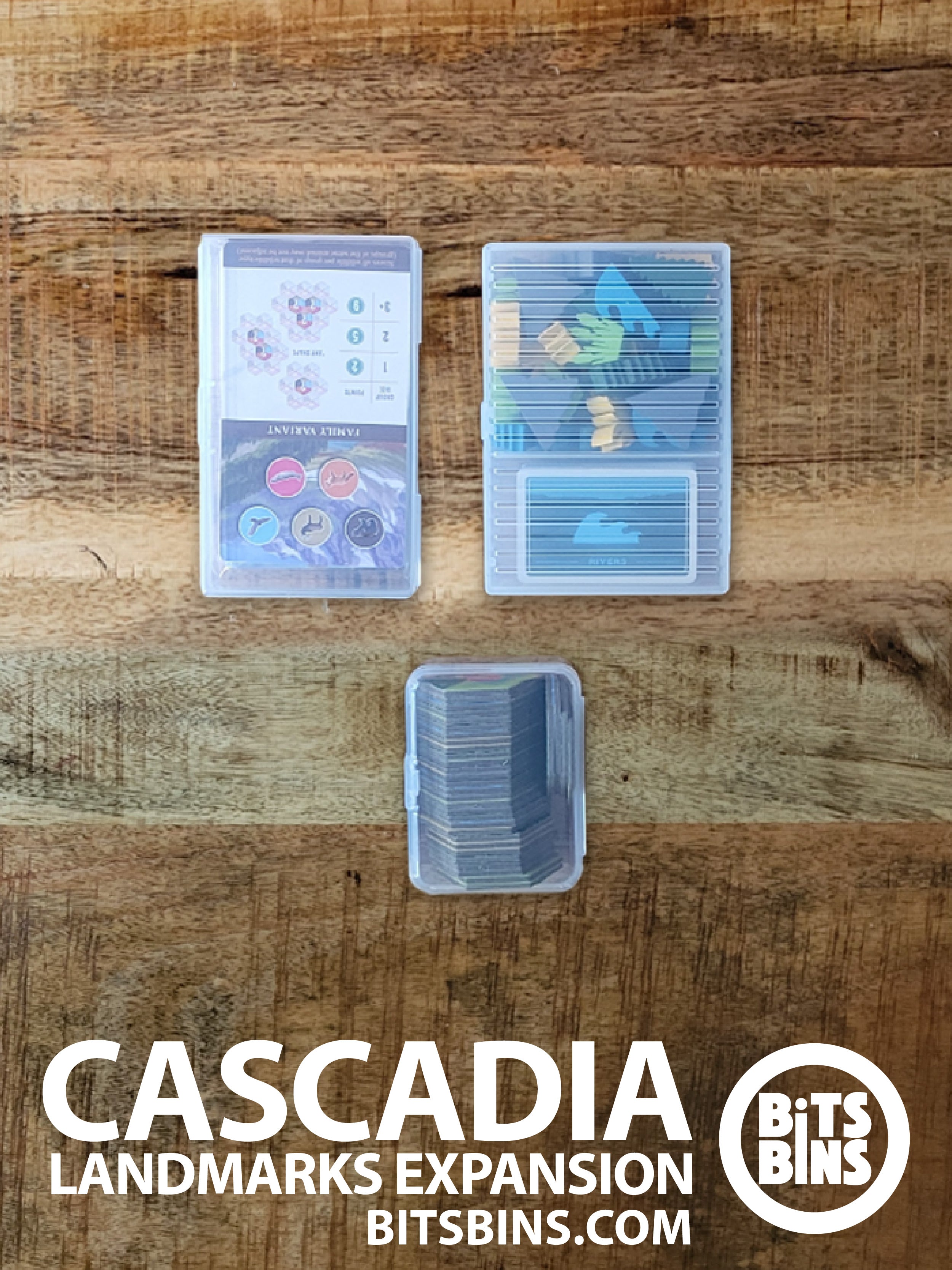 Cascadia/Landmarks Board Game Organizer by BitsBins - 1 Case, 1 Tile,