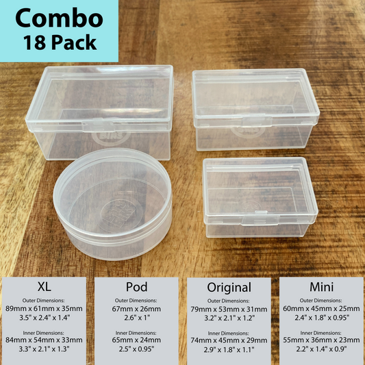 BitsBins Combo Pack, 18 Containers with 4 different sizes