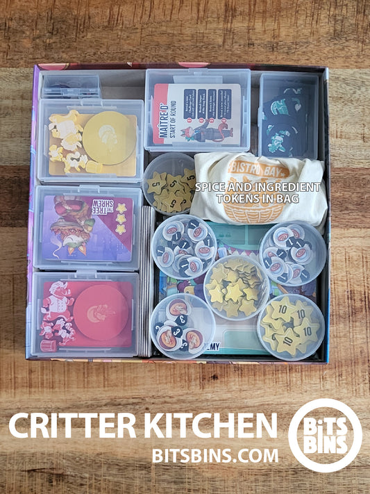RECOMMENDED BitsBins Critter Kitchen - 6 Pods, 1 Mini, 1 Original, 6 Card Boxes, 1 100+ Card Box