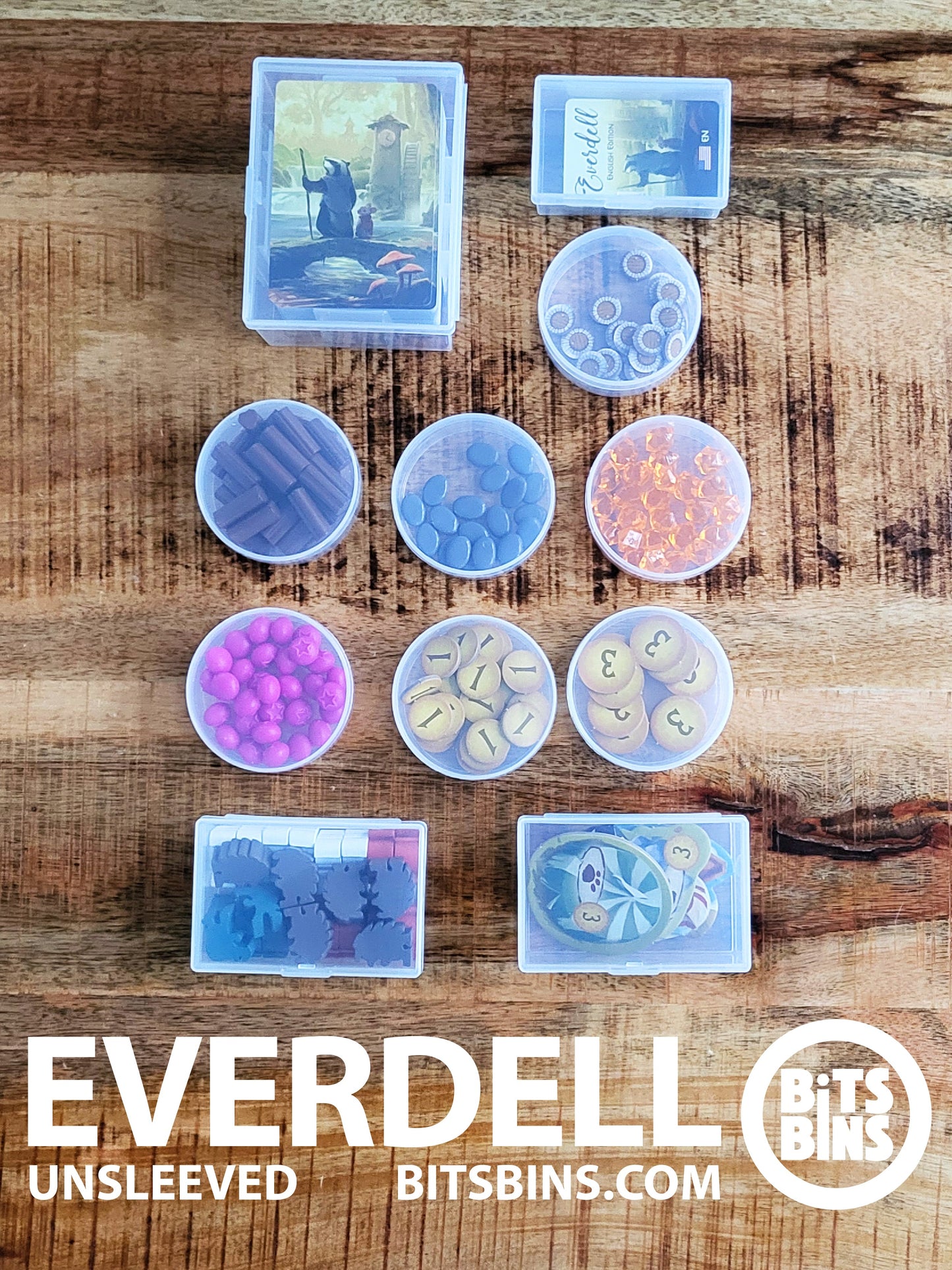 Everdell Organizer Sleeved - Complete BitsBins Storage Set Everdell Organizer Sleeved - Complete BitsBins Storage Set