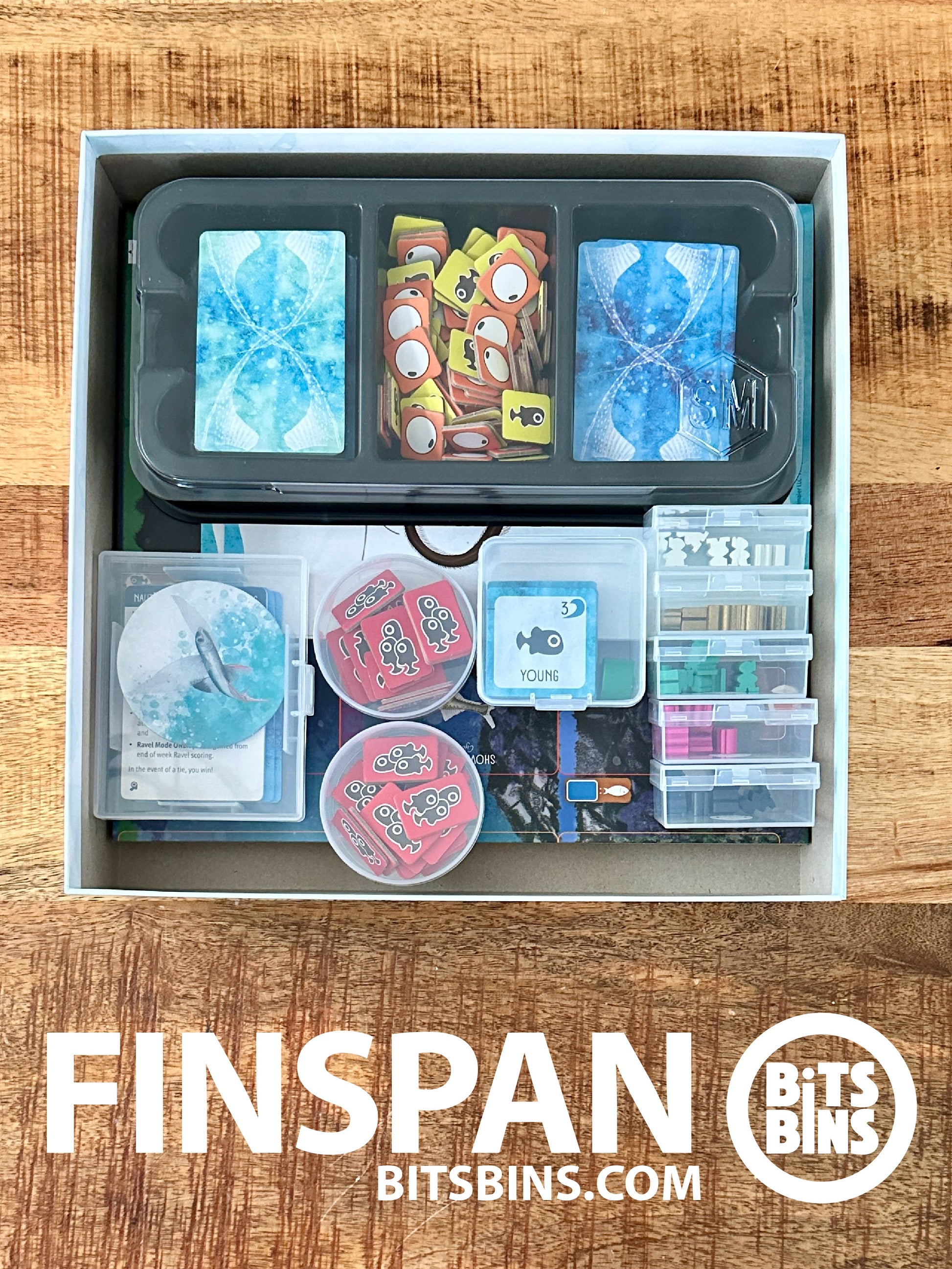 finspan card sleeves Finspan Board Game Organizer by BitsBins