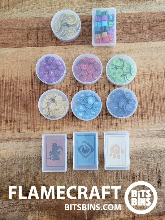 FLAMECRAFT (unsleeved) Board Game Organizer by BitsBins- 7 Pods, 4 Originals