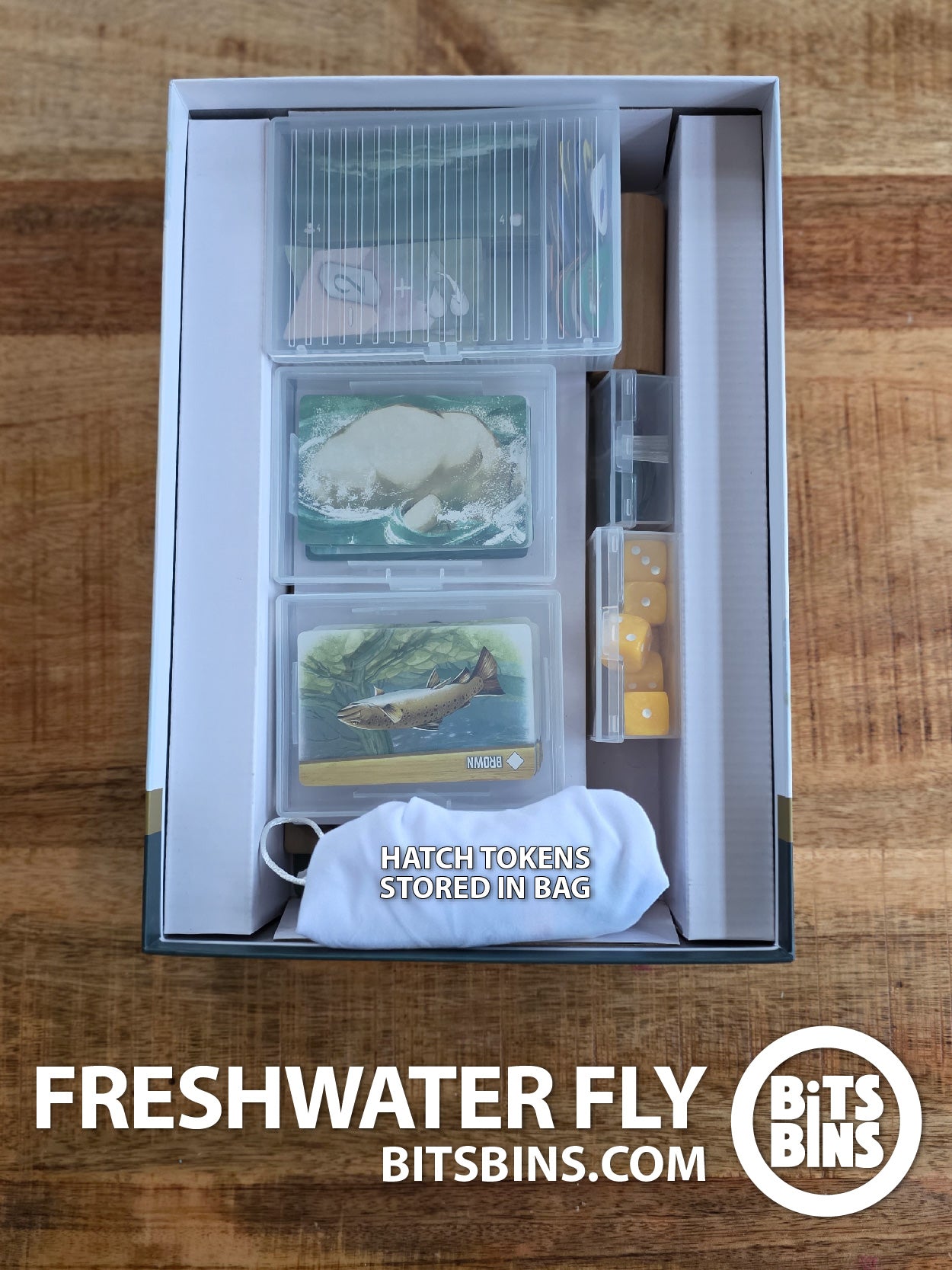 Bits Bins set for Freshwater Fly - 1 Mini, 1 Original, 2 Card Boxes, 1 Tarot, 1 Mini Divider