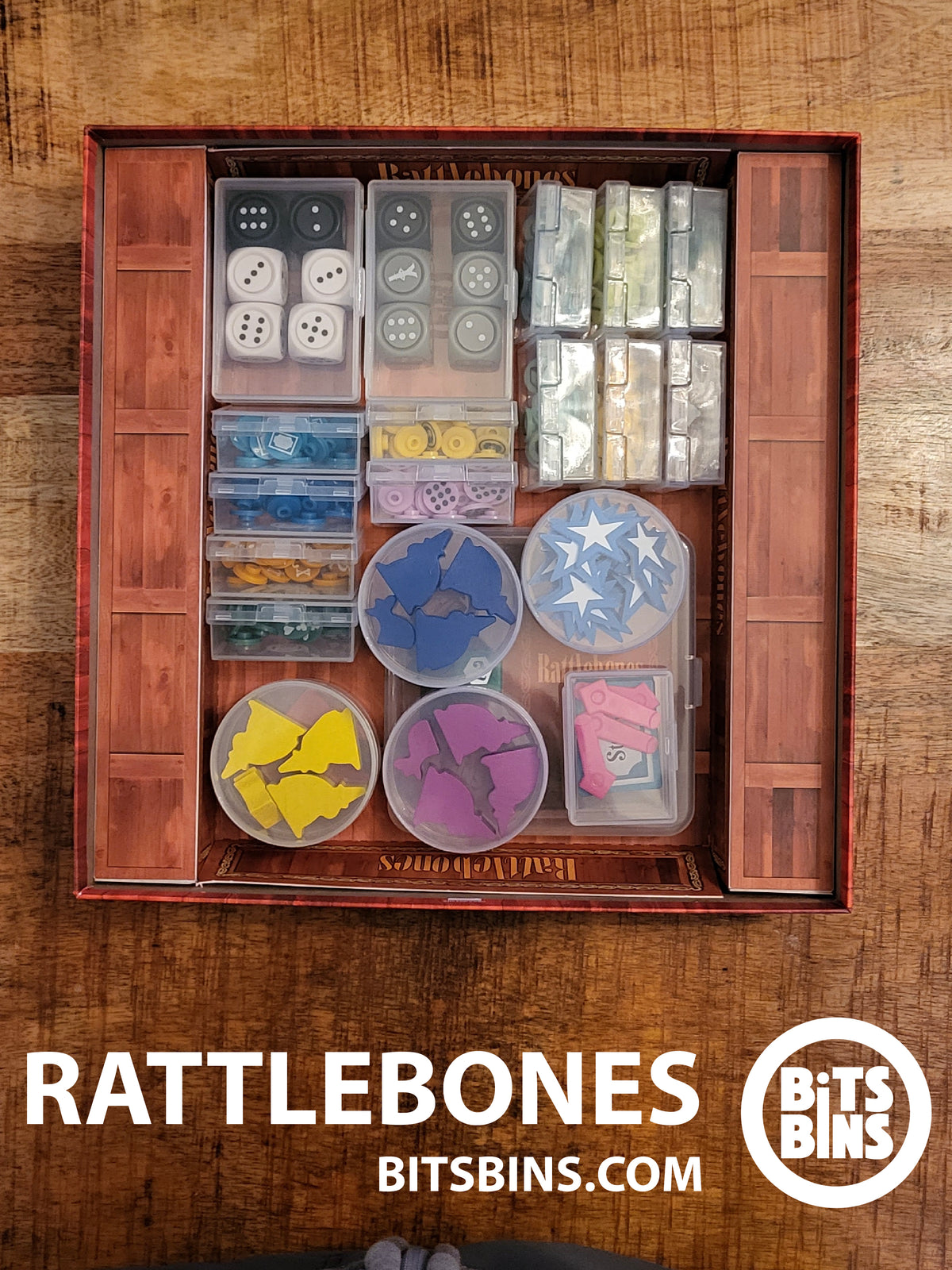 Mtg Rattlebones Rattlebones Board Game Organizer by BitsBins- 5 Pods, 13 Minis, 2 Orig