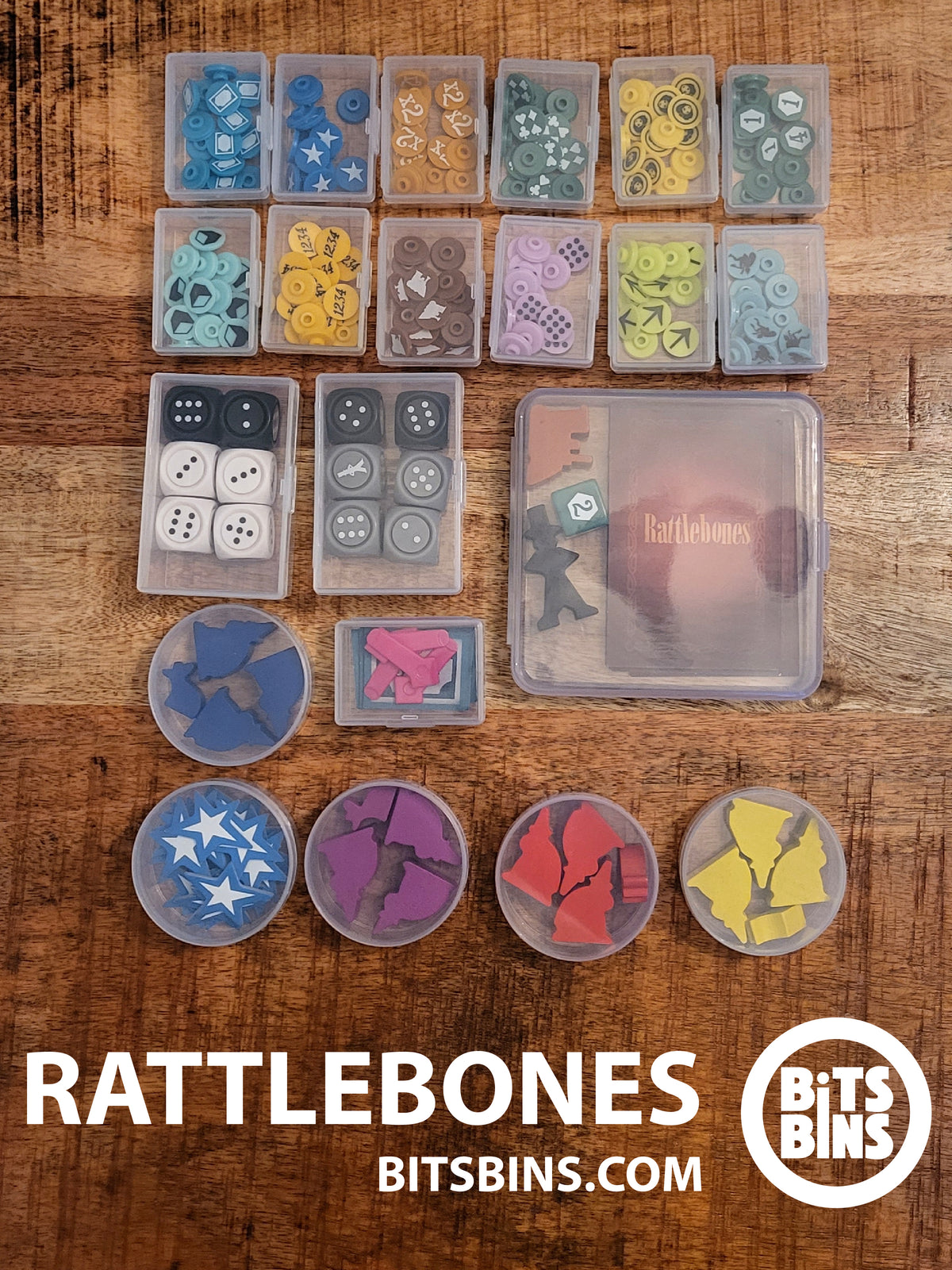 Mtg Rattlebones Rattlebones Board Game Organizer by BitsBins- 5 Pods, 13 Minis, 2 Orig