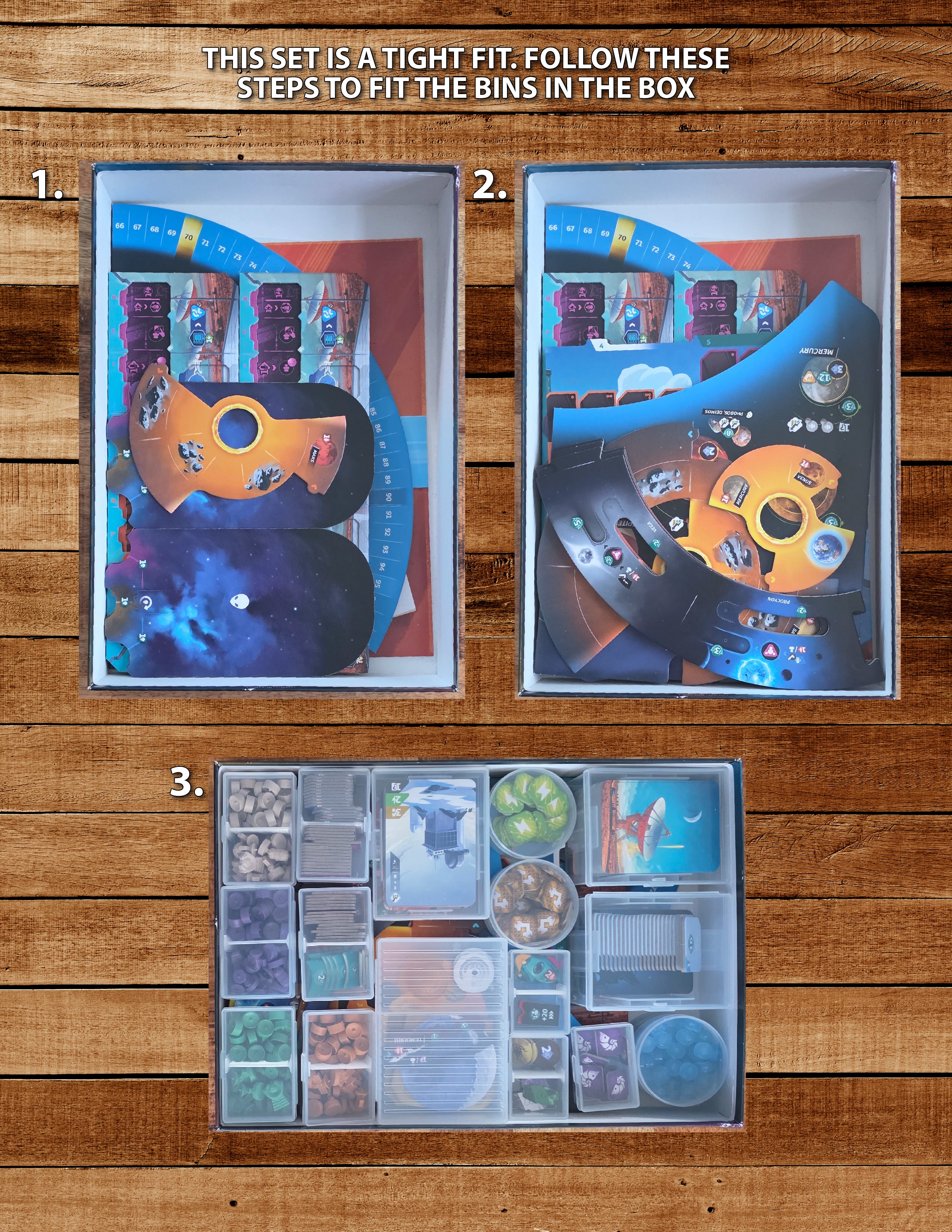 Seti Board Game Organizer by BitsBIns - 4 Pods, 3 Minis, 6