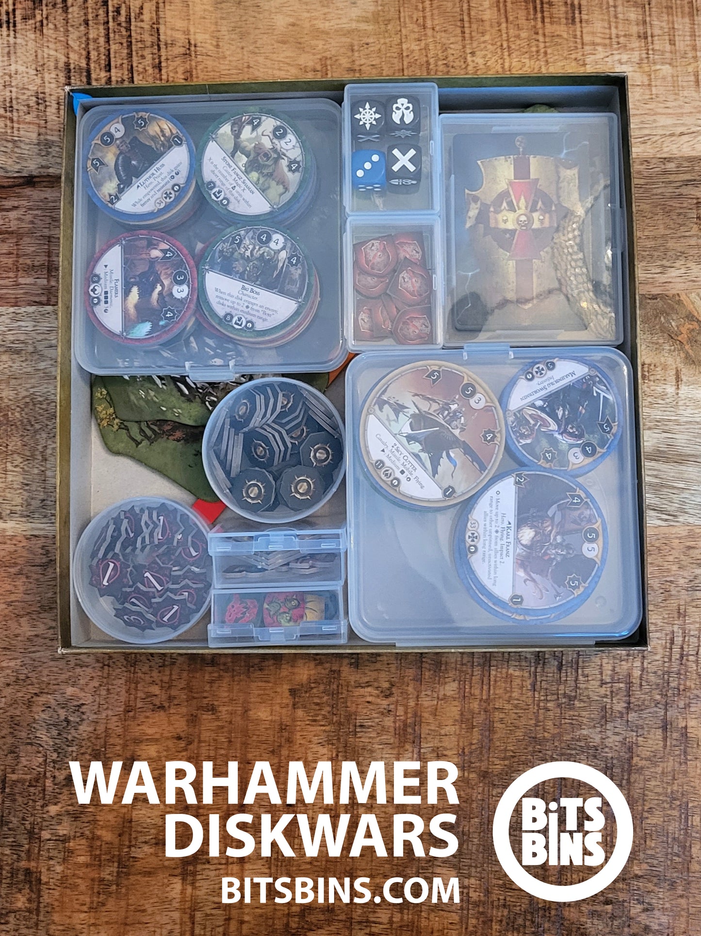 RECOMMENDED Bitsbins Warhammer Diskwars - 2 Pods, 4 Minis, 1 Card Box, 3 Flats