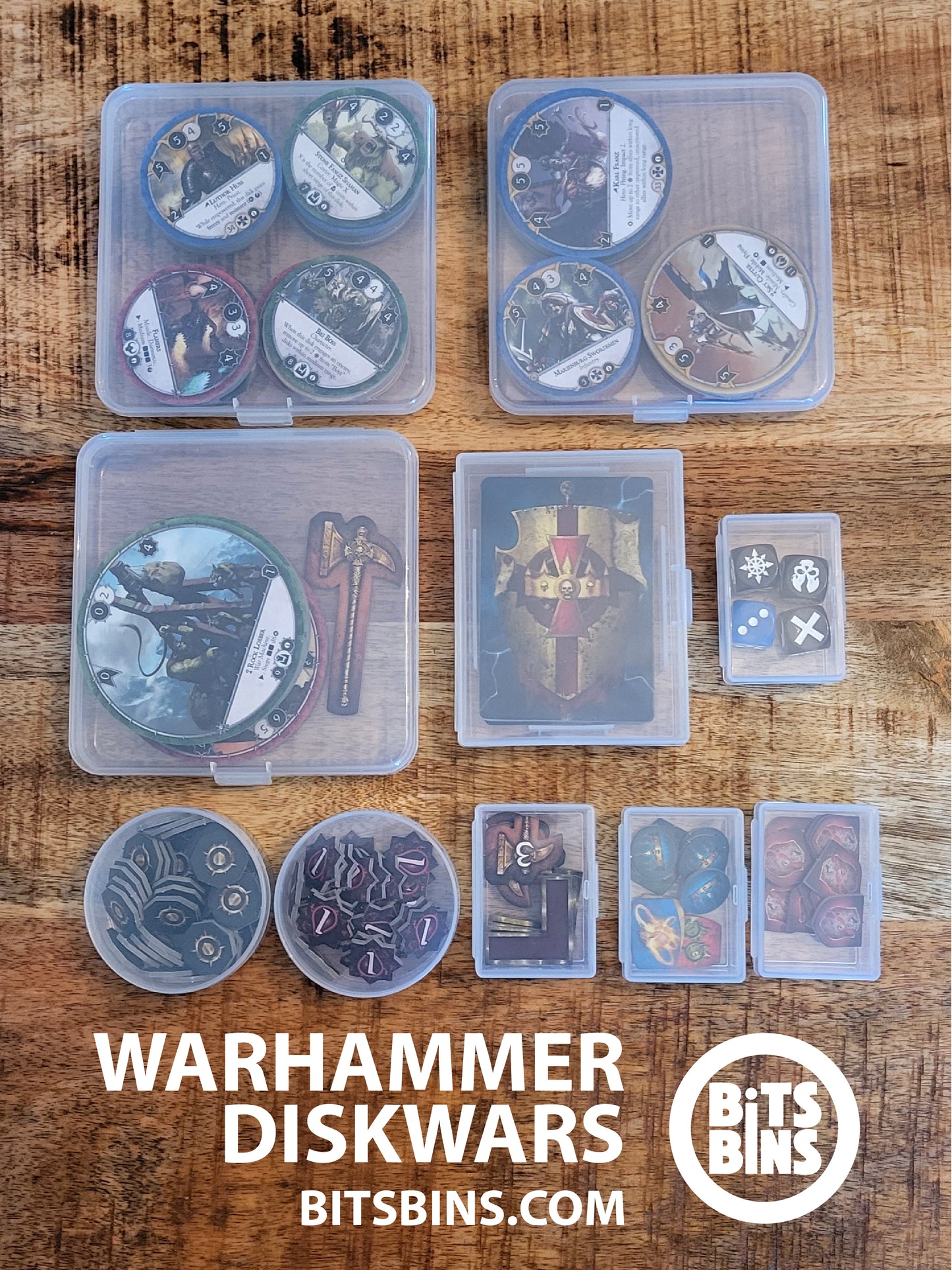 RECOMMENDED Bitsbins Warhammer Diskwars - 2 Pods, 4 Minis, 1 Card Box, 3 Flats