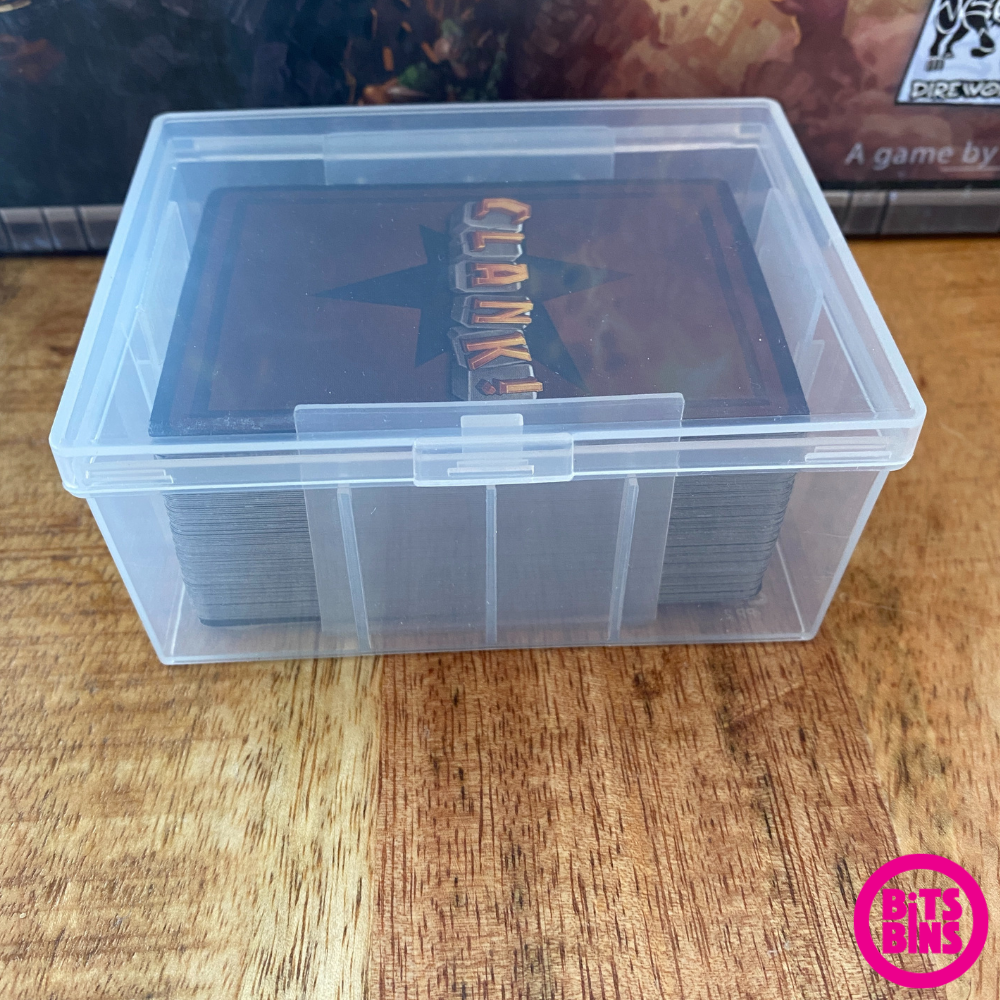 4 Pack or 8 Pack BitBins 100+ Card Box, Hold 75 Sleeved Card or 142 Un-sleeved, Snap Top, Shatterproof, Durable