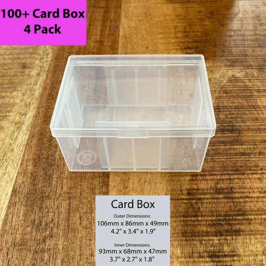 4 Pack or 8 Pack BitBins 100+ Card Box, Hold 75 Sleeved Card or 142 Un-sleeved, Snap Top, Shatterproof, Durable