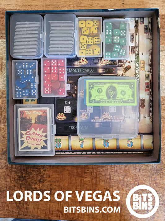RECOMMENDED Lords of Vegas BitsBins - 4 Originals, 1 Card Box, 1 Flat, 2 Cases