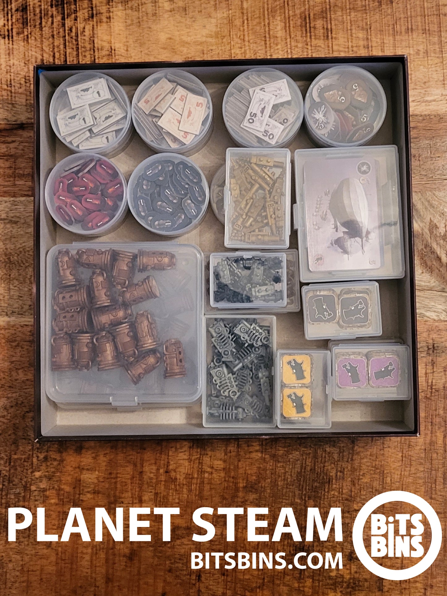 RECOMMENDED Planet Steam BitsBins - 13 Pods, 7 Minis, 2 Originals, 1 XL, 2 Card Boxes, 2 Flats