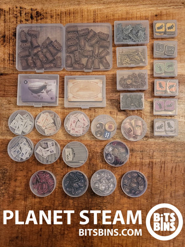 RECOMMENDED Planet Steam BitsBins - 13 Pods, 7 Minis, 2 Originals, 1 XL, 2 Card Boxes, 2 Flats
