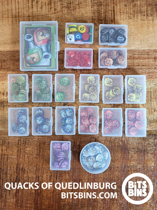 QUACKS OF QUEDLINBURG Board Game Organizer by BitsBins - 1 Pod, 17 Minis, 1 Card Box